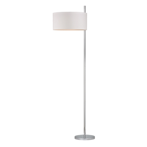 Elk Lighting Modern LED Floor Lamp with White Shades in Polished Nickel Finish D2473-LED