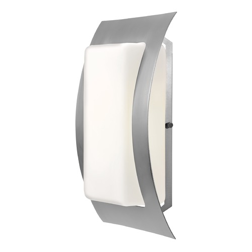 Access Lighting Outdoor Wall Light with White Glass in Satin Nickel by Access Lighting 20449-SAT/OPL