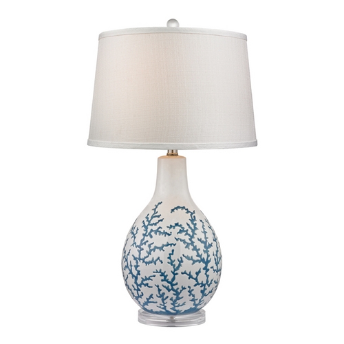 Elk Lighting LED Table Lamp with White Shade in Pale Blue with White Finish D2478-LED