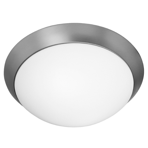 Access Lighting Modern Flush Mount with White Glass in Brushed Steel by Access Lighting 20624-BS/OPL