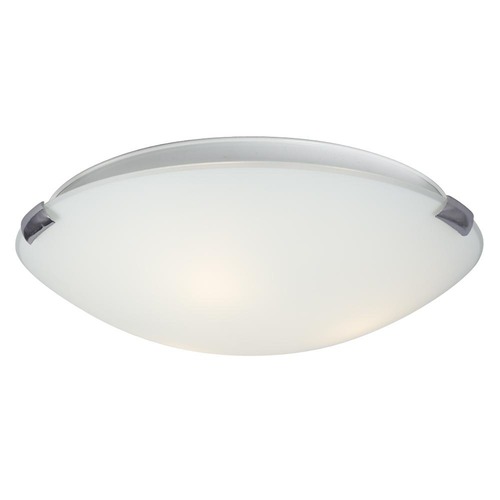 Galaxy Excel Lighting 16-Inch Flushmount with White Glass - Chrome Finish 680416CH/WH