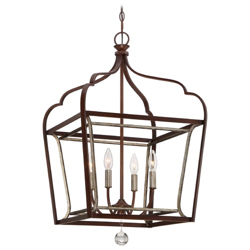 Minka Lavery Astrapia Dark Rubbed Sienna with Aged Silver Pendant by Minka Lavery 4344-593