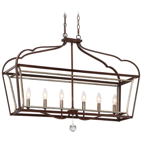 Minka Lavery Astrapia Dark Rubbed Sienna with Aged Silver Linear Chandelier by Minka Lavery 4346-593