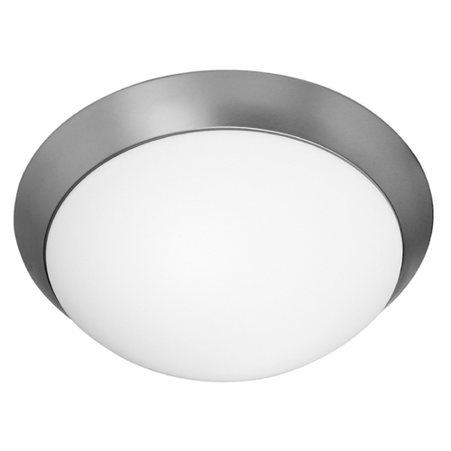 Access Lighting Modern Flush Mount with White Glass in Brushed Steel by Access Lighting 20626-BS/OPL