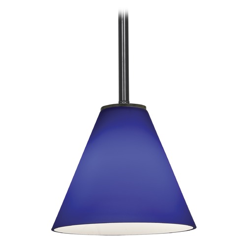 Access Lighting Modern Mini Pendant with Blue Glass by Access Lighting 28004-1R-ORB/COB