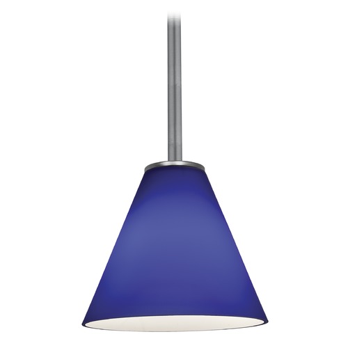 Access Lighting Modern Mini Pendant with Blue Glass by Access Lighting 28004-1R-BS/COB