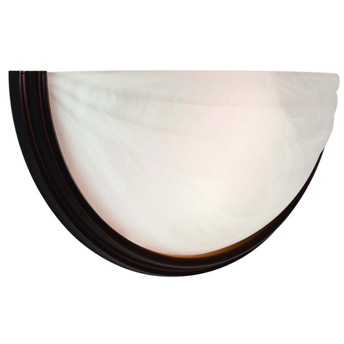 Access Lighting Modern Sconce Wall Light with Alabaster Glass in Oil Rubbed Bronze by Access Lighting 20635-ORB/ALB