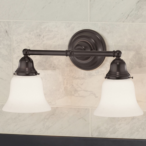 Design Classics Lighting Traditional 2-Light Bathroom Light Bronze 672-30/G9110 KIT
