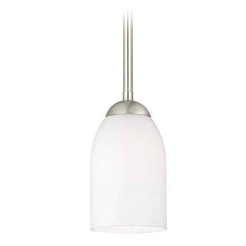 Design Classics Lighting Mini-Pendant Light with Satin White Dome Glass 581-09 GL1028D