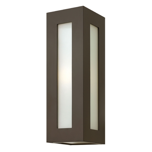 Hinkley Modern Outdoor Wall Light with White Glass in Bronze Finish 2194BZ