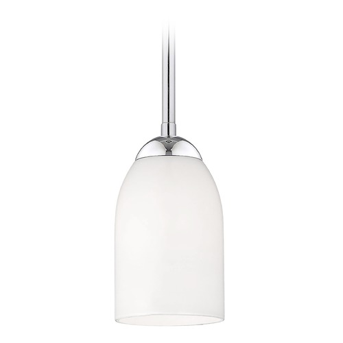 Design Classics Lighting Contemporary Mini-Pendant Light with Satin White Glass 581-26 GL1028D