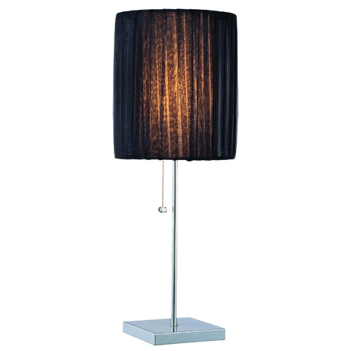Lite Source Table Lamp with Black Fabric Shade in Chrome