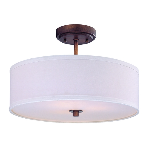 Design Classics Lighting Drum Ceiling Light with Bronze Finish and White Shade 16 Inches Wide DCL 6543-604 SH7492 KIT