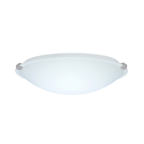Besa Lighting Flushmount Light White Glass Satin Nickel by Besa Lighting 968007-SN