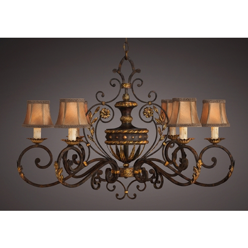 Fine Art Lamps Fine Art Lamps Castile Antiqued Iron with Gold Leaf Chandelier 218540ST