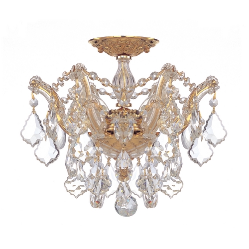 Crystorama Lighting Maria Theresa Crystal Semi-Flush Mount in Polished Gold Finish by Crystorama Lighting 4430-GD-CL-MWP