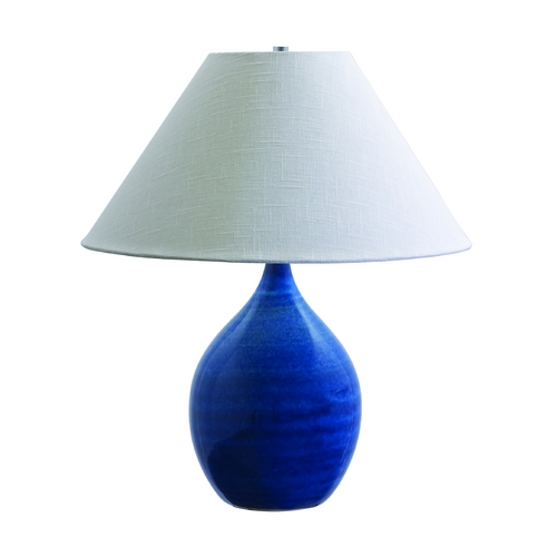 House of Troy Lighting Scatchard Stoneware Table Lamp in Blue Gloss by House of Troy Lighting GS300-BG