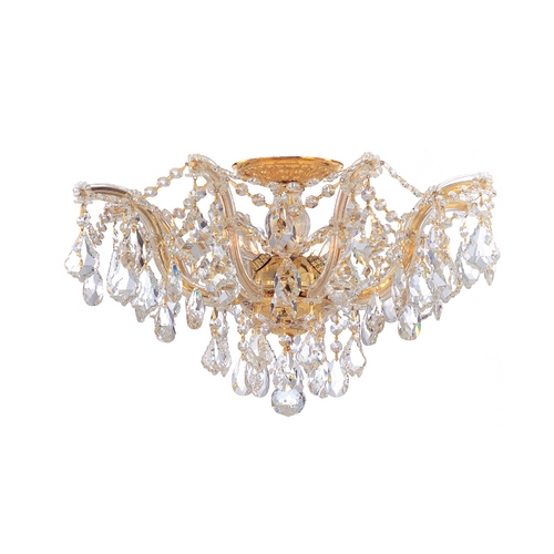 Crystorama Lighting Maria Theresa Crystal Semi-Flush Mount in Polished Gold Finish by Crystorama Lighting 4437-GD-CL-S