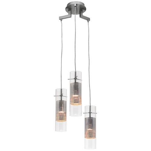 Access Lighting Modern Multi-Light Pendant with Clear Glass by Access Lighting 50526-BS/CLM