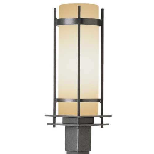 Hubbardton Forge Lighting Outdoor Post Light with Cylinder Glass Shade 345895-SKT-20-GG0040