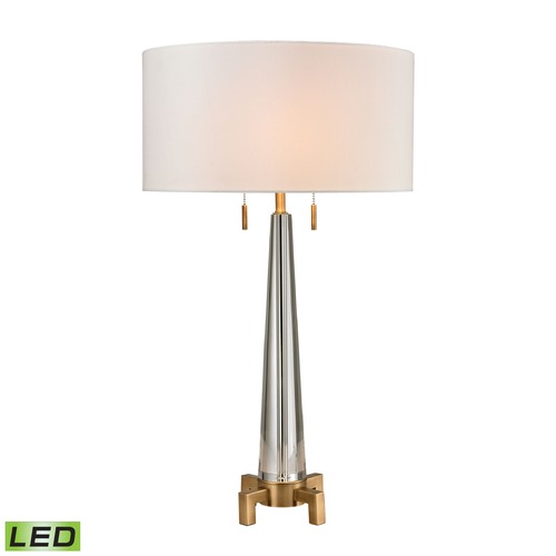 Elk Lighting Dimond Lighting Clear, Aged Brass LED Table Lamp with Drum Shade D2682-LED