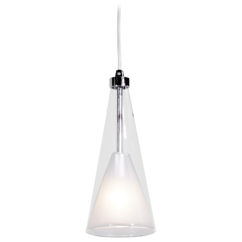 Access Lighting Modern Mini Pendant with White Glass by Access Lighting 50543-CH/CLOP