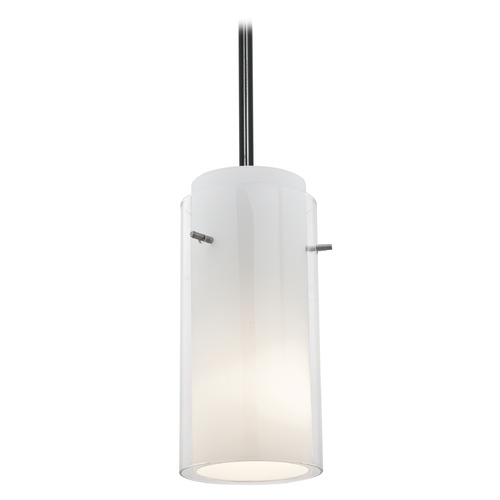 Access Lighting Modern Mini Pendant with White Glass by Access Lighting 28033-1R-ORB/CLOP