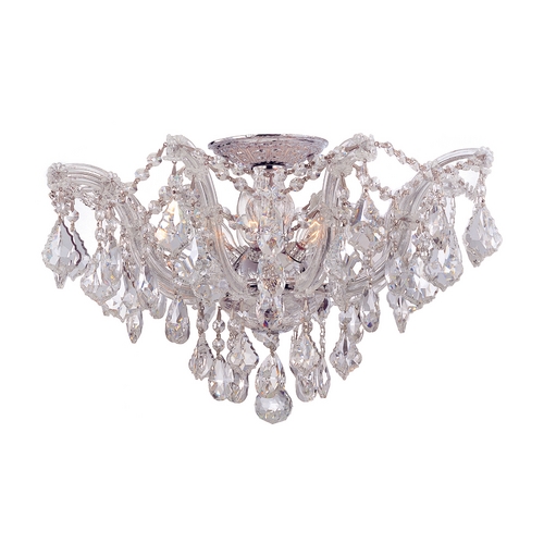 Crystorama Lighting Maria Theresa Crystal Semi-Flush Mount in Polished Chrome by Crystorama Lighting 4437-CH-CL-S
