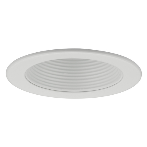 Recesso Lighting by Dolan Designs White Stepped Baffle Trim for 4-Inch Recessed Cans T403W-WH