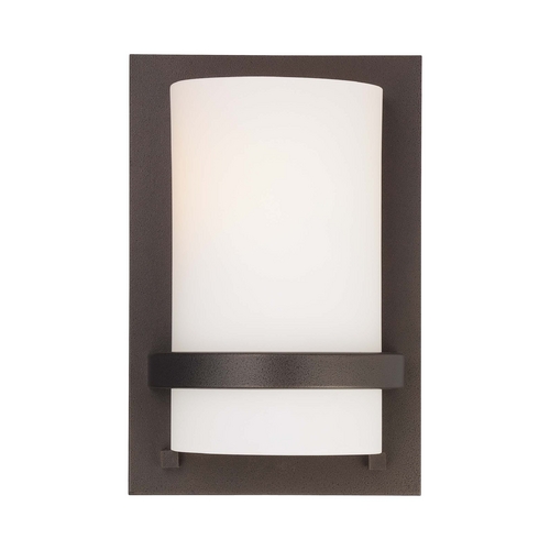 Minka Lavery Sconce Wall Light with White Glass in Smoked Iron by Minka Lavery 342-172