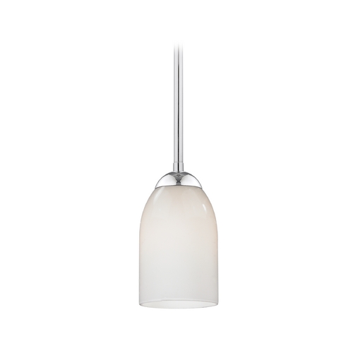 Design Classics Lighting Contemporary Mini-Pendant Light with Opal White Glass Shade 581-26 GL1024D