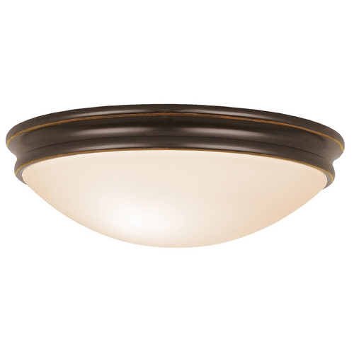 Access Lighting Modern Flush Mount with White Glass in Oil Rubbed Bronze by Access Lighting 20724-ORB/OPL