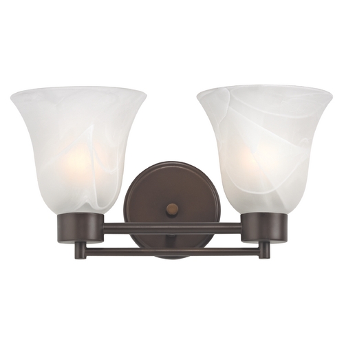 Design Classics Lighting Modern Bathroom Light with Alabaster Glass in Bronze Finish 702-220 GL9222-ALB