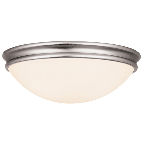 Access Lighting Modern Flush Mount with White Glass in Brushed Steel by Access Lighting 20725-BS/OPL