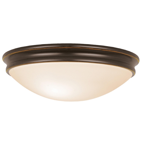 Access Lighting Modern Flush Mount with White Glass in Oil Rubbed Bronze by Access Lighting 20725-ORB/OPL