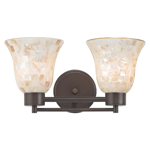 Design Classics Lighting Bathroom Light with Mosaic Glass in Bronze Finish 702-220 GL9222-M