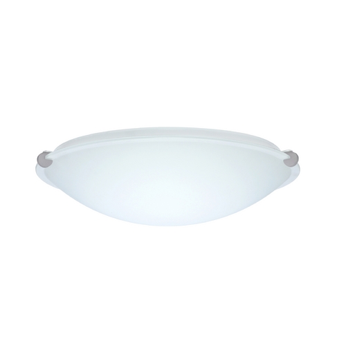 Besa Lighting Flushmount Light White Glass Satin Nickel by Besa Lighting 968107-SN