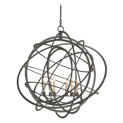 Currey and Company Lighting Genesis Chandelier in Black Iron by Currey & Company 9488