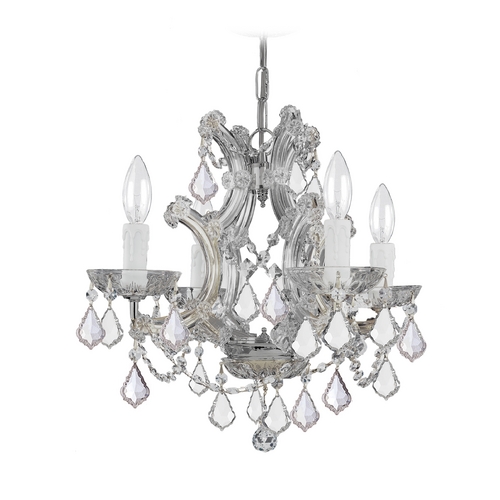 Crystorama Lighting Maria Theresa Crystal Mini-Chandelier in Polished Chrome by Crystorama Lighting 4474-CH-CL-S