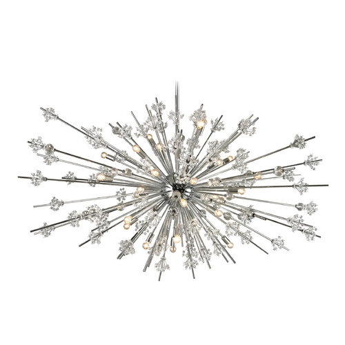Elk Lighting Mid-Century Modern Crystal Pendant Cluster Light Chrome Starburst by Elk Lighting 11754/31