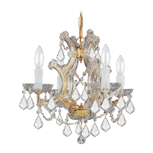 Crystorama Lighting Maria Theresa Crystal Mini-Chandelier in Gold by Crystorama Lighting 4474-GD-CL-MWP