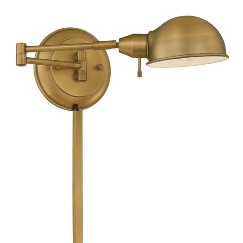 Lite Source Lighting Rizzo Antique Brass Swing Arm Lamp by Lite Source Lighting LS-16753AB