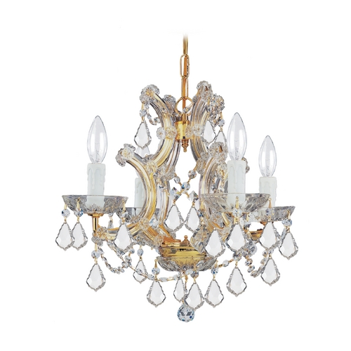 Crystorama Lighting Maria Theresa Crystal Mini-Chandelier in Gold by Crystorama Lighting 4474-GD-CL-S