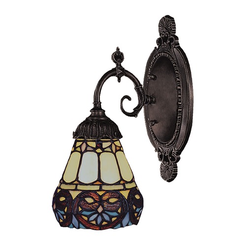 Elk Lighting Sconce with Tiffany Glass in Bronze Finish 071-TB-21