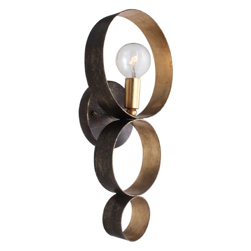 Crystorama Lighting Mid-Century Modern Sconce Bronze / Gold Luna by Crystorama Lighting 581-EB-GA