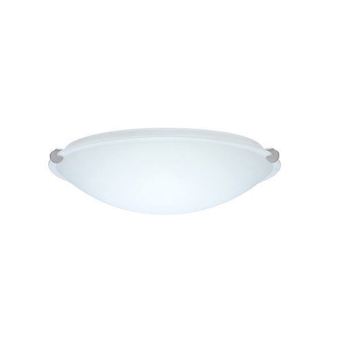 Besa Lighting Flushmount Light White Glass Satin Nickel by Besa Lighting 968207-SN