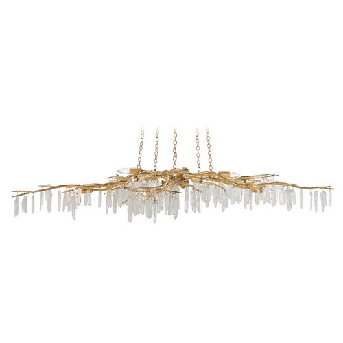 Currey and Company Lighting Forest Rock Crystal Chandelier in Gold by Currey & Co 9000-0040