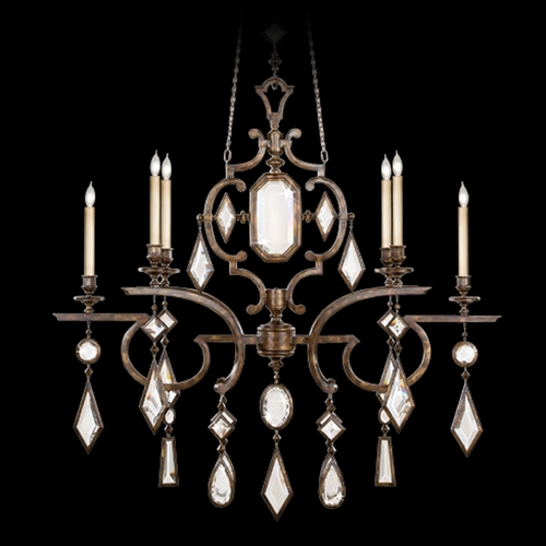 Fine Art Lamps Fine Art Lamps Encased Gems Bronze Patina Crystal Chandelier 708940-3ST