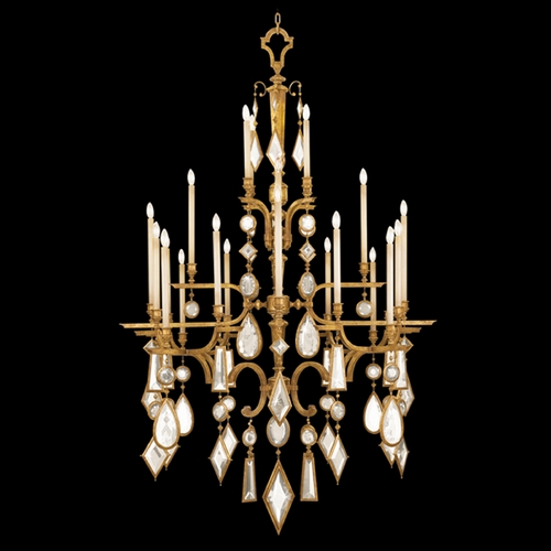 Fine Art Lamps Fine Art Lamps Encased Gems Gold Leaf Crystal Chandelier 714640-3ST
