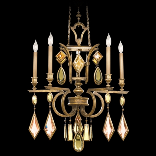 Fine Art Lamps Fine Art Lamps Encased Gems Gold Leaf Crystal Chandelier 719540-1ST
